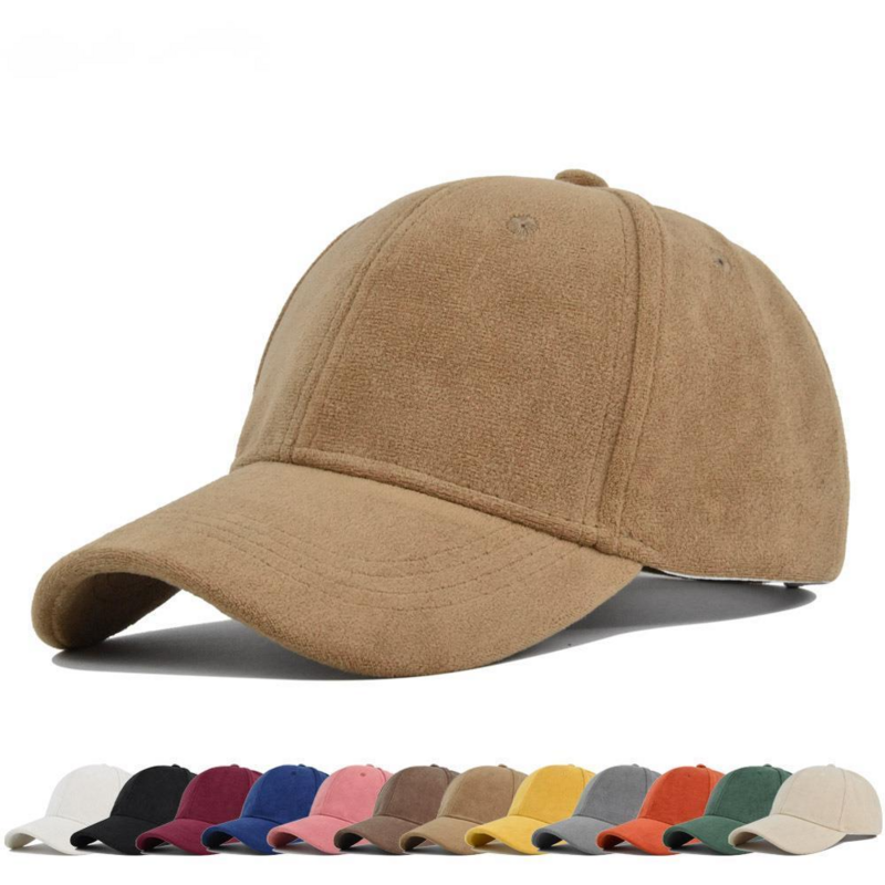 Однотонная бейсболка из замши, ветрозащитная шапка для папы, простые пустые кепки, Классическая шапка с бретельками, уличная Солнцезащитная шапка с изогнутыми полями