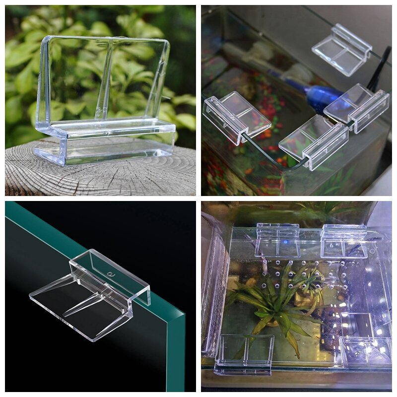 4/5/6/8/10/12/15/19mm Acrylic Aquarium Fish Tank Clips Glass Cover Support Holders Accessories for Aquarium Filter Lamp Stand