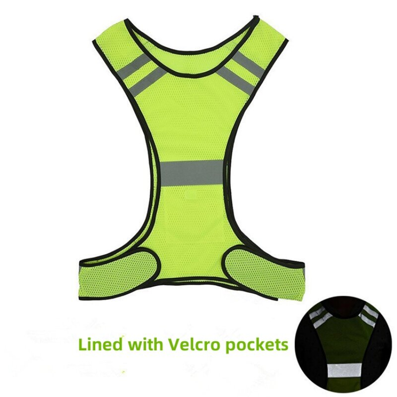 Night Running Reflective Vest Riding High Visibility Safety Jacket Mesh Cloth Jogging Cycling Motorcycle Outdoor Sport Waistcoat