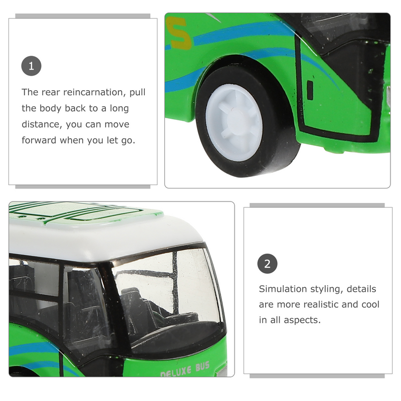 Mainan Bus sekolah Model Pull Back mobil edukasi bergerak dapat bergerak untuk anak inersia