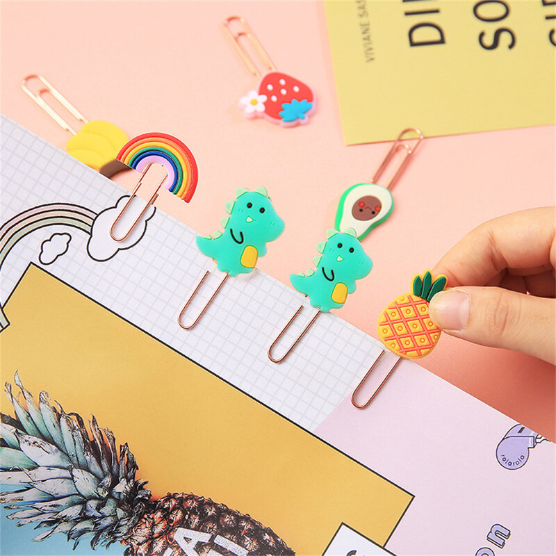 1pc Lovely Fuit Flower Animals Bookmarks For Books Cute Paper Clips Teacher Student Stationery Page Holder Marker Children Gift