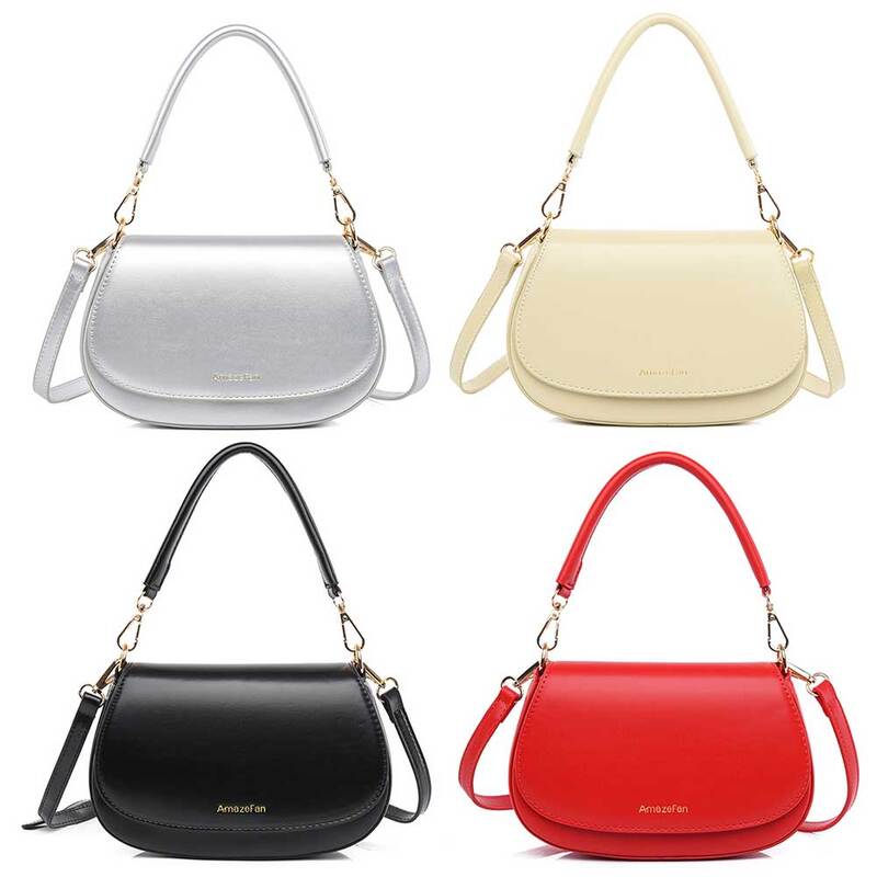 Women PU Fashion Shoulder Bag Adjustable Strap Small Underarm Bag Flap Closure Trendy Shoulder Handbag Solid Color Chic Hobo Bag