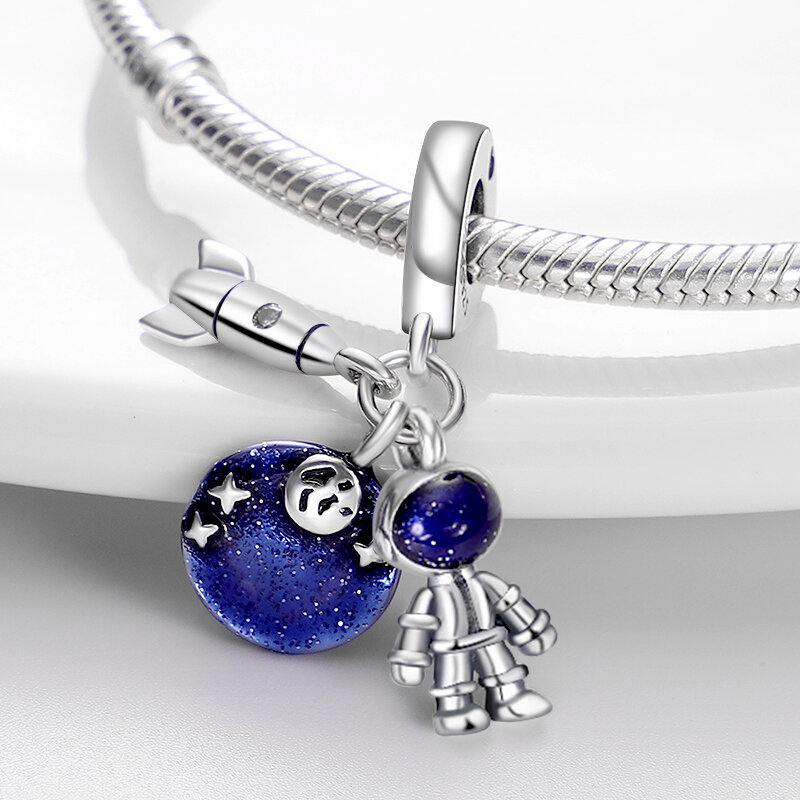 Nuovo genuino granchio in argento sterling 925 con zircone blu adatto originale pandora bracciale e braccialetto che fanno gioielli moda fai da te per le donne