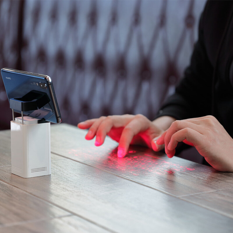 Clavier infrarouge virtuel sans fil Bluetooth, écran de Projection Laser tactile, Portable pour bureau