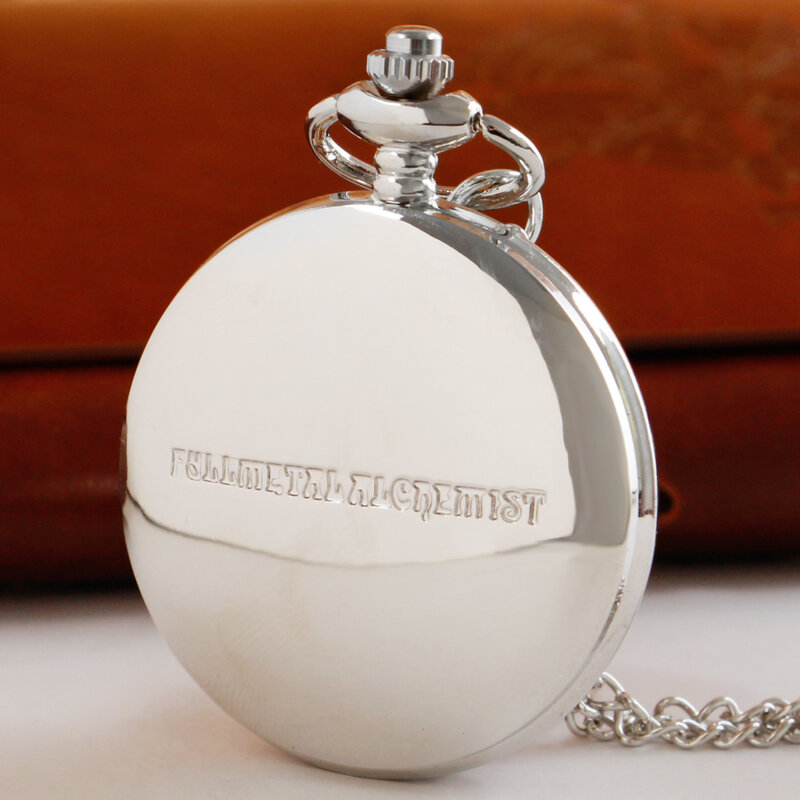 Prata pura suave relógio de bolso de quartzo alquimista colar steampunk relógios de bolso para presentes de aniversário das mulheres dos homens com corrente