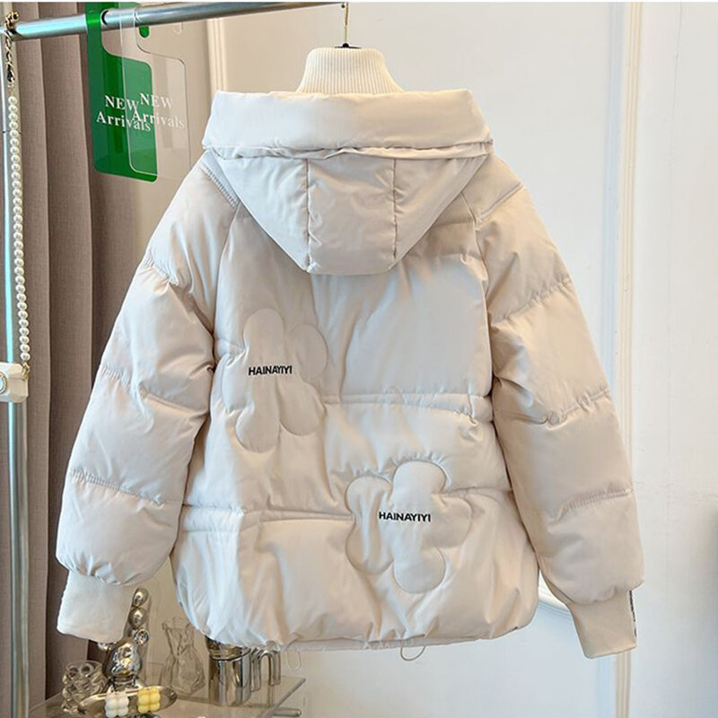 Jaket Parka wanita, mantel Parka musim dingin berkerudung, jaket servis roti tebal hangat bahan katun, pakaian luar Parka wanita 2023