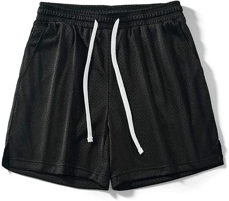 Aimpers celana pendek Atletik Pria, kain lapisan ganda bersirkulasi, pakaian olahraga basket santai 6 inci