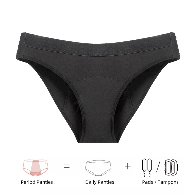 9238 Mid rise Bamboo Menstrual Brief with Detachable Hook & Eye Absorbent  4 Layer  Leak proof Period Underwear for Women