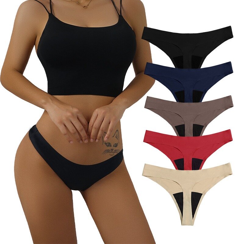 Seamless One-piece Low-rise Menstrual Underwear Women's Four Layers Period Pants