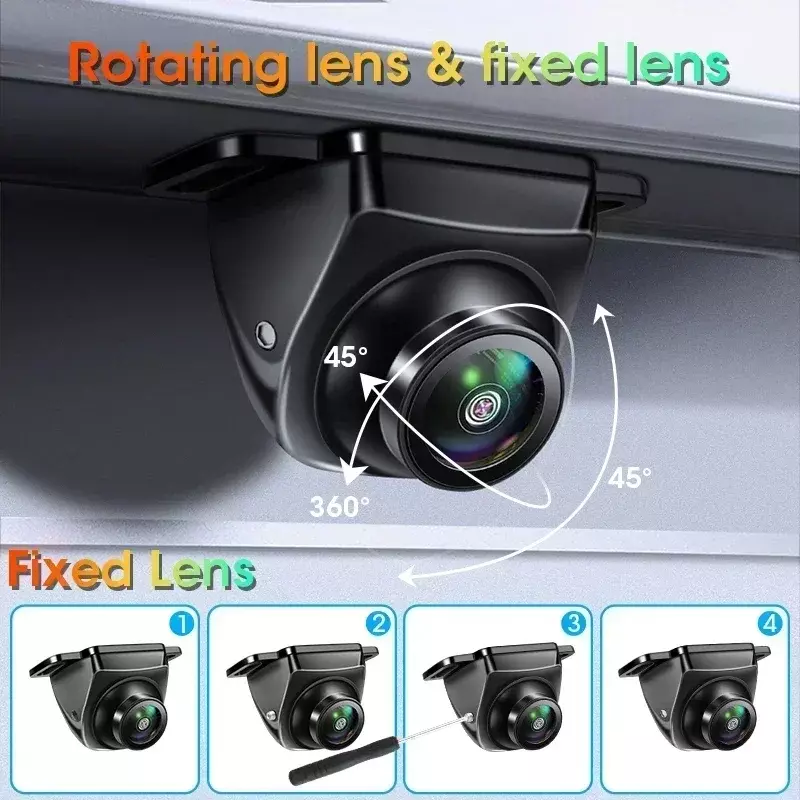 Srnubi-Câmera de Visão Traseira Do Carro, 170 Graus, Olho De Peixe, Visão Noturna, Sem Perfuração, 1080P, CVBS, NTSC, PAL, Universal Backup Parking Lens
