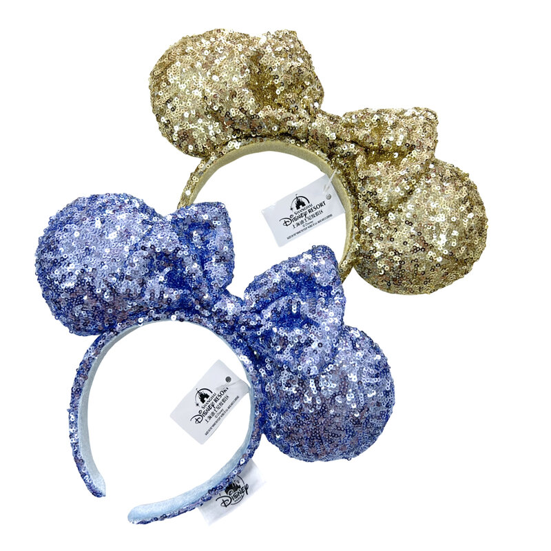 디즈니 미키 마우스 귀 머리띠, 인어 작은 세계 머리 리본 머리띠, 코스프레 파티 모자, 소녀 장난감 생일 선물