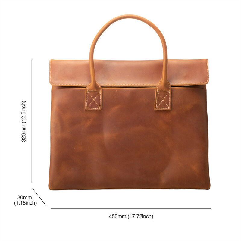 Мужской кожаный портфель в стиле ретро, повседневная сумка из воловьей кожи, деловая сумка для планшета, женская сумка для 16-дюймового ноутбука