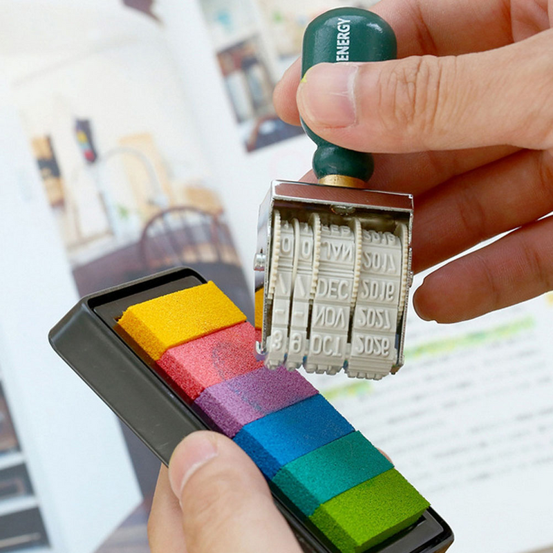 Datownik do planowania rękodzieła przenośnego dziennika z przydatnym kontem ręcznym znaczki pocztowe pieczęci pamiętnika