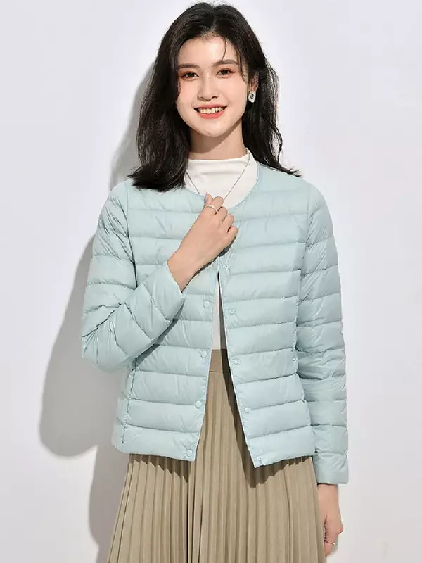 15 Farben erstklassige Frauen ultraleichte matte Stoff Puffer Jacken neue Büro Dame solide warme weibliche Wind jacke Parkas