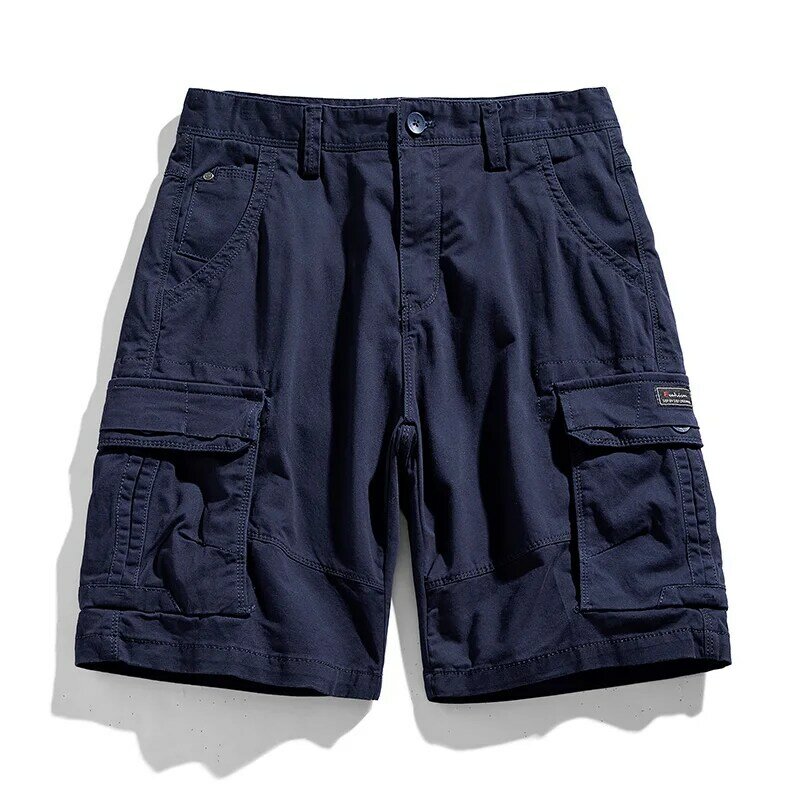 Short Cargo à poches multiples pour homme, couleur unie, décontracté, en coton, pour la plage, pantalon de jogging, livraison directe, printemps