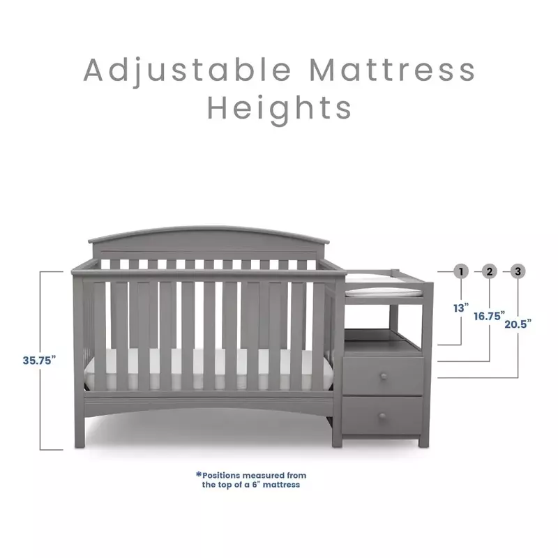 Struttura del letto per bambini, culla convertibile e cambio, struttura del letto per bambini