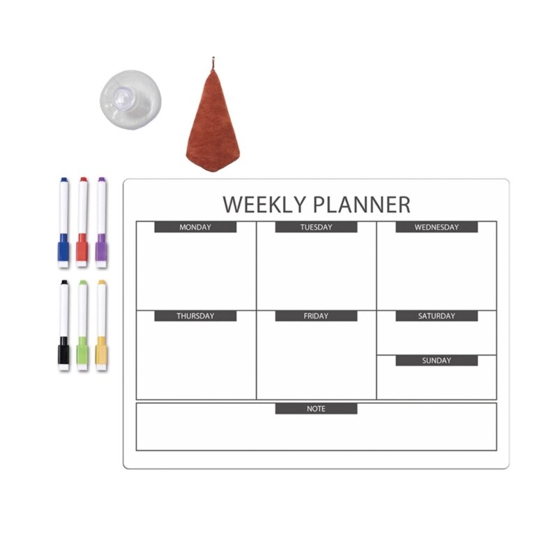 Calendário magnético branco planejador semanal geladeira calendário mensal placa dropship