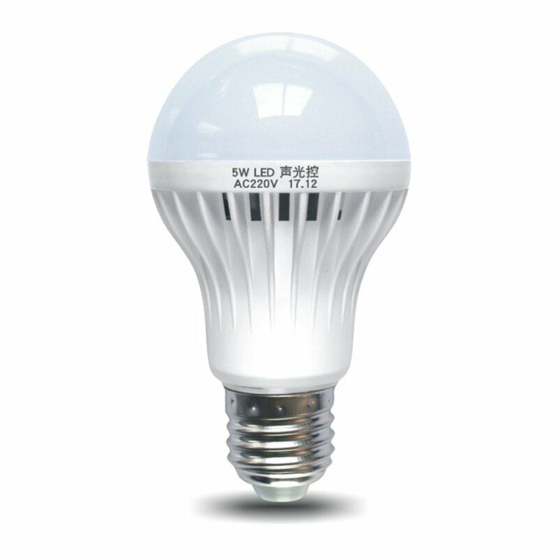 Lampu Led Detektor Gerakan E27, Lampu Sensor Kontrol Suara dan Cahaya, Lampu Bohlam Led, Pencahayaan Malam Koridor, Jalur Lorong Tangga