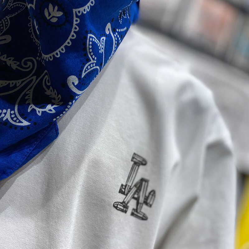 T-shirt męski nadruk z czaszką Harajuku Streetwear z okrągłym dekoltem z krótkim rękawem męskie napis Graffiti Cargo Hip Hop na co dzień