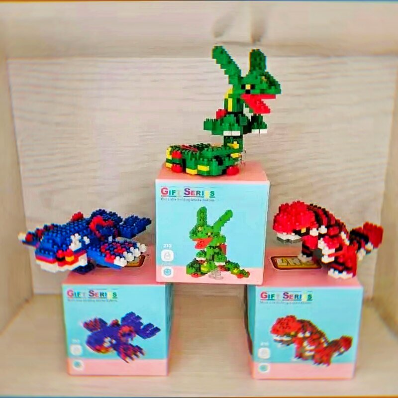 Pokemon małe bloki nanobloków Charizard Kyogre Groudon Rayquaza Model edukacyjne zabawki graficzne dla dzieci zabawki prezentowe urodzinowe