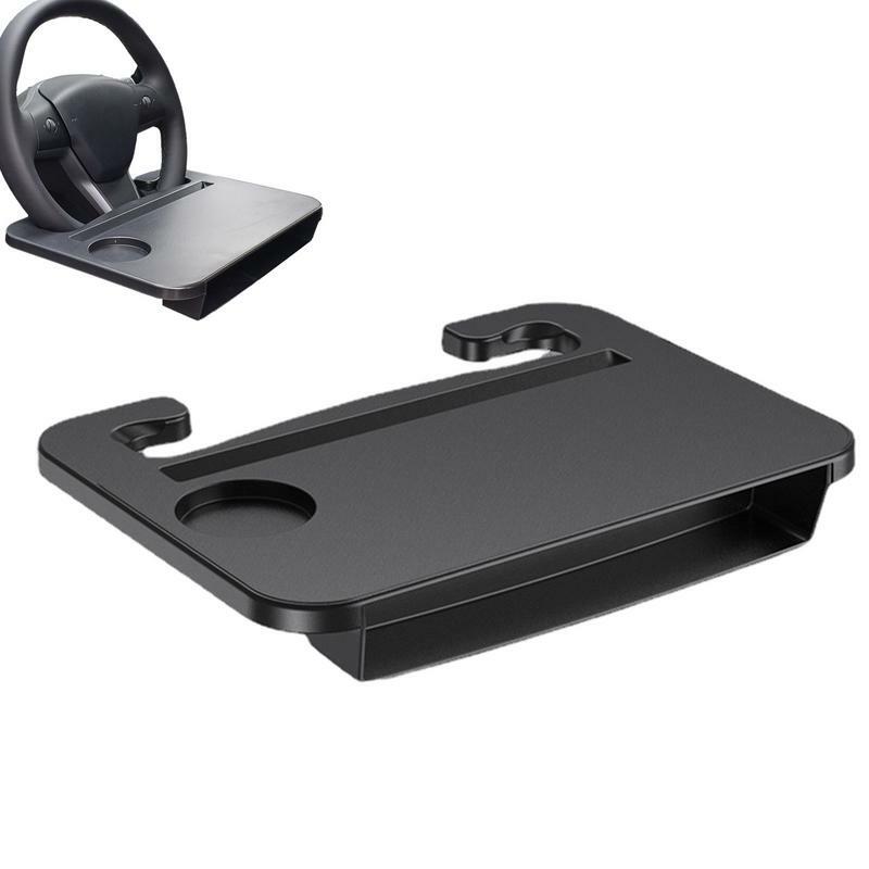 Car Steering Wheel Table Tray Double-Use Auto Tray For Eating And Working Multipurpose Spacious Table With Cup Holder Car
