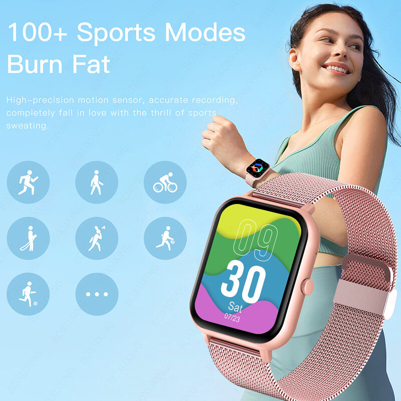 Xiaomi Call Smart Watch Frauen benutzer definierte Zifferblatt Smartwatch für Android iOS wasserdichte Bluetooth-Musik uhren Full-Touch-Uhr