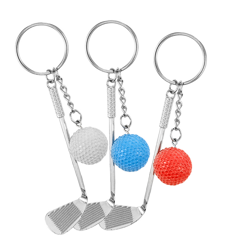 3Pcs Hanging Golfs Keychain Craft Golfing Balls Key Ring Small Golfs Keychain Novelty Golfs Decor