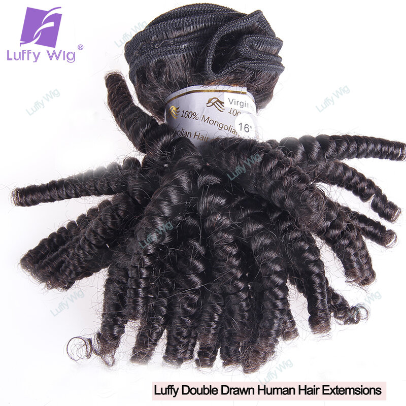 Funmi Curl podwójne wiązki ludzkich włosów o świcie, sprężyste, kręcone wątki brazylijskie Remy prawdziwe ludzkie włosy dla czarnych kobiet Luffy