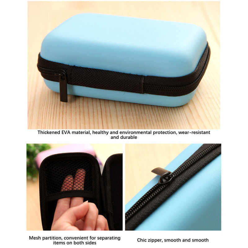 Multifuncional USB Cable Organizer, Storage Bags Case, Carteira portátil, Fone de ouvido Box, Phone Bag, Earbuds Purse, Travel Case