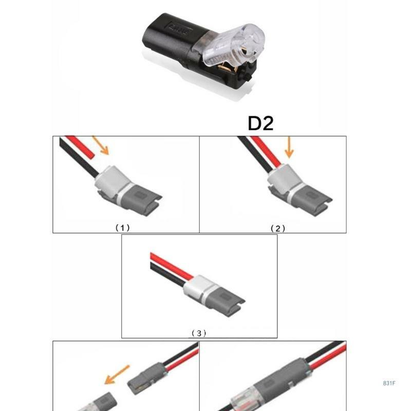 10 Stück 2-poliger steckbarer Kabelstecker Typ H Drahtkabelstecker lötfreie Pressklemmen-Verbindungsklemme