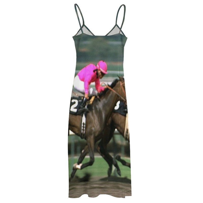 Платье без рукавов с постером «лошадиная гонка», фиолетовое платье, вечерние платья