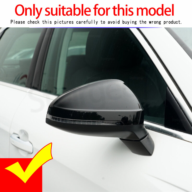 ABT-Style Mirror Cover For Audi A4 A5 S4 S5 B9 Car Rear View Mirror Cover Side Wing Protection Frame Cover Trim Bright Black
