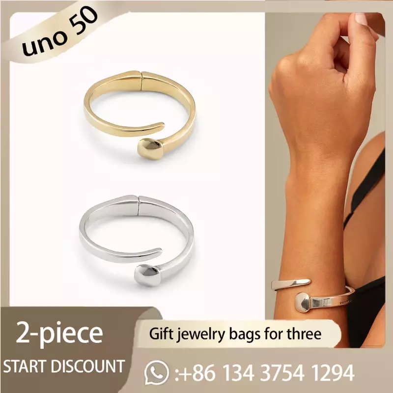 2024 Uno De 50 Mode 925 Ronde Zilveren Armband Voor Vrouwen 520 Valentijnsdag Sieraden Cadeau