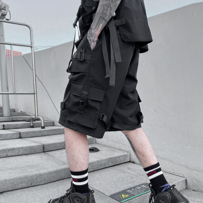 Multi-Pocket Cargo Shorts Männer schwarz im Freien Mode Shorts männlich Hip Hop knielange kurze Hosen Männer neue Streetwear