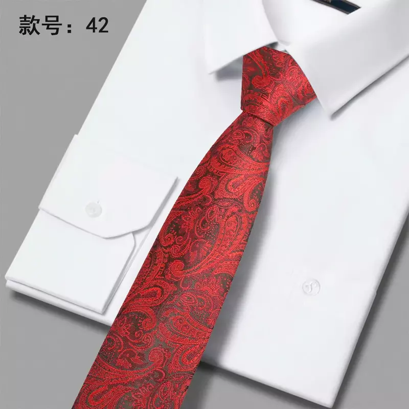 2023 nuovo poliestere seta 6cm cravatta uomo Business Leisure poliestere seta Business Casual Tie