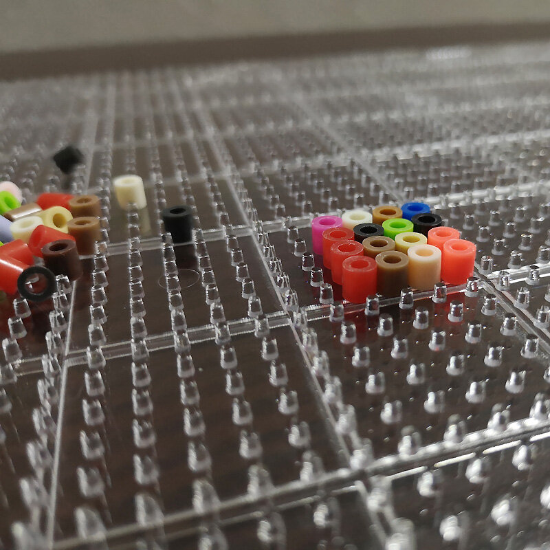 Yantjoeet 5Mm Hama Beads Pegboard Mainan Anak-anak 69x49dot Puzzle Transparent Board Tool DIY Figure Material Board Iron Beads