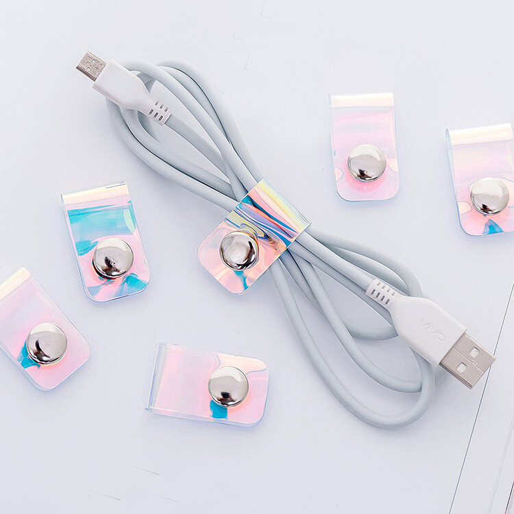 Organizador de cables para auriculares USB, paquete de soporte, embalaje portátil, PVC, accesorios de viaje