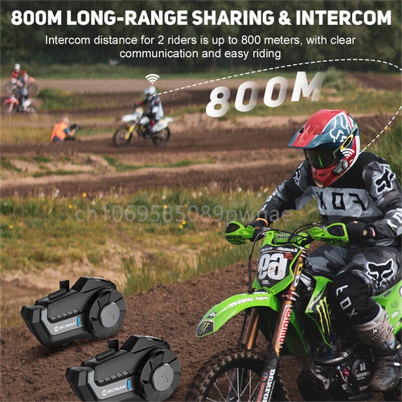 Bluetooth Motorrad Helm Headset Kopfhörer Wireless Bike Moman H2 Pro Helm Intercom wasserdicht WiFi Video recorder