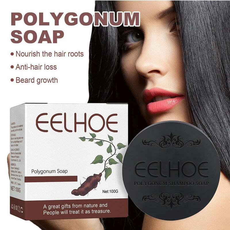 Champú sólido poligonum Multiflorum, esencia vegetal Natural, efectivo, blanco a negro, producto para el cuidado del cabello fijo, 100g