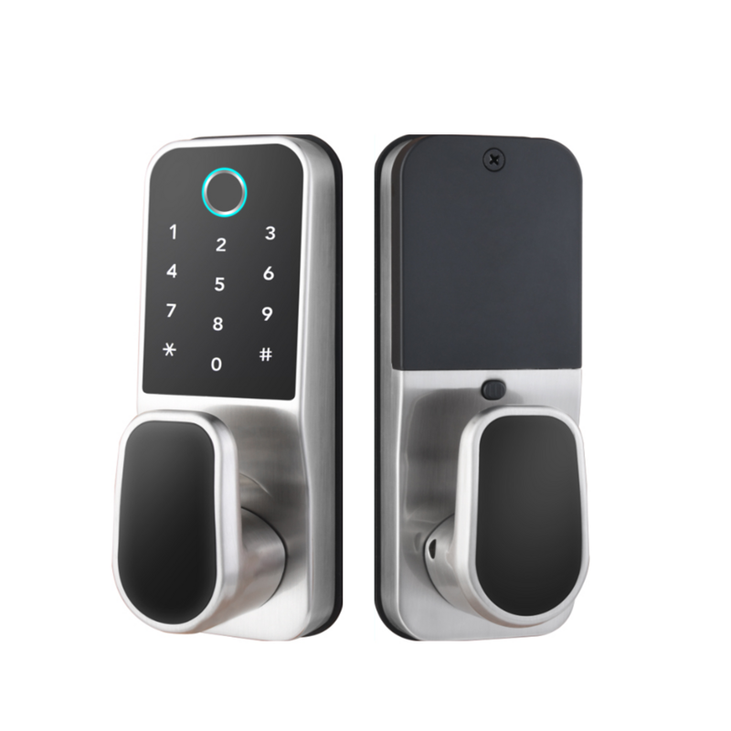 Electronic Smart Door Lock com TTLock App, controle de impressão digital, segurança do quarto, quarto de madeira, senha moderna