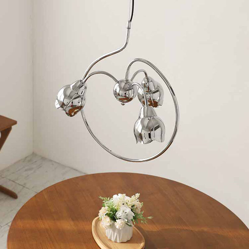 Подвесной светильник в скандинавском ретро стиле для ресторана, столовой, настольная люстра с колокольчиком и цветком, подвесные светильники для средневековых отелей, баров