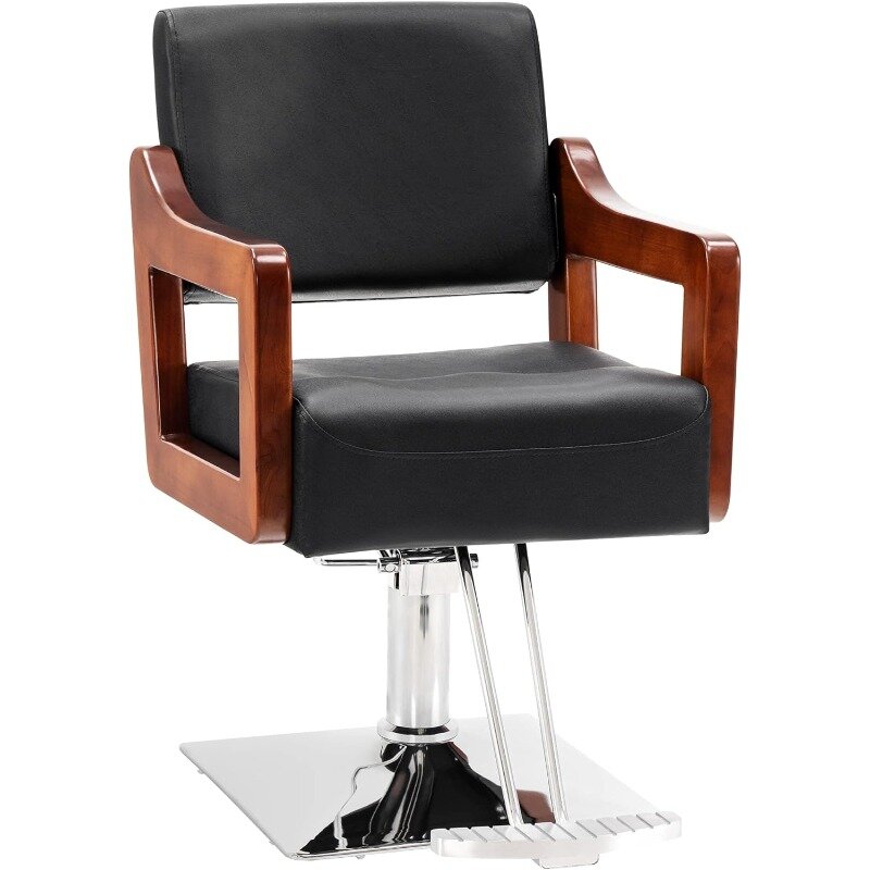 Barberpub-Salon Chair for Hair Stylist, Classic Hydraulic Styling Chair, Beauty Spa Equipment, 8812, Preto