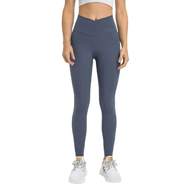 Celana olahraga wanita, celana olahraga Yoga ukuran besar, celana Fitness pinggang tinggi, celana Gym latihan komprehensif, celana ketat
