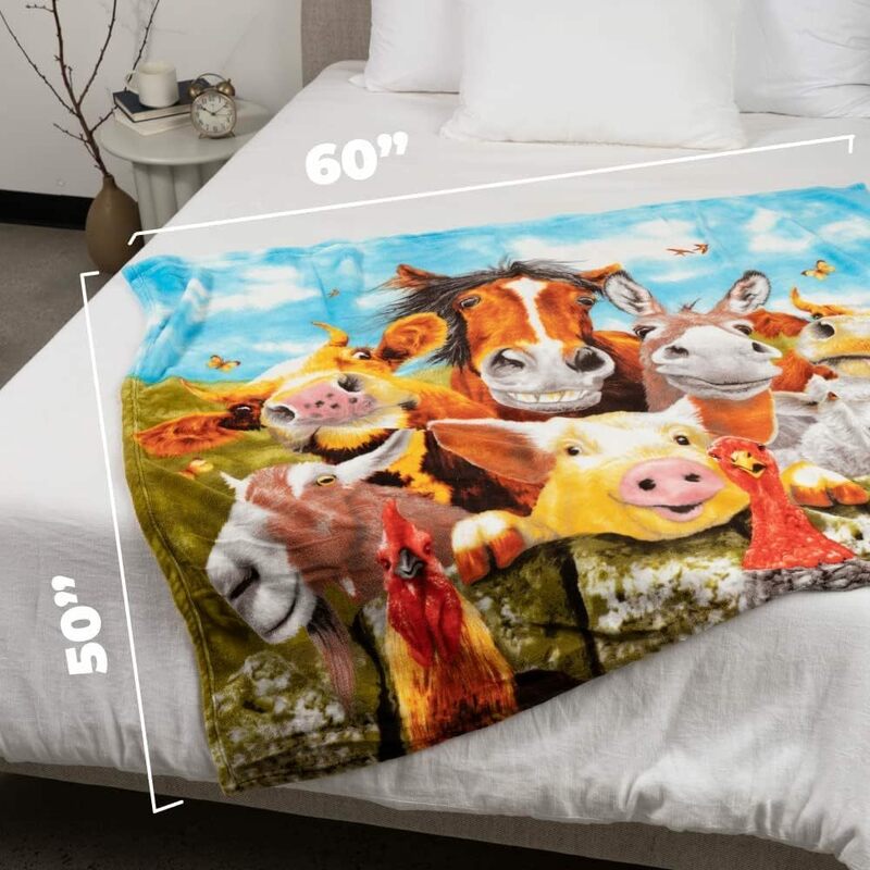 Direct Selfie Safari Animals coperta in pile per letto coperta in pile africano per donne, uomini e bambini Super Soft Plush Jungle
