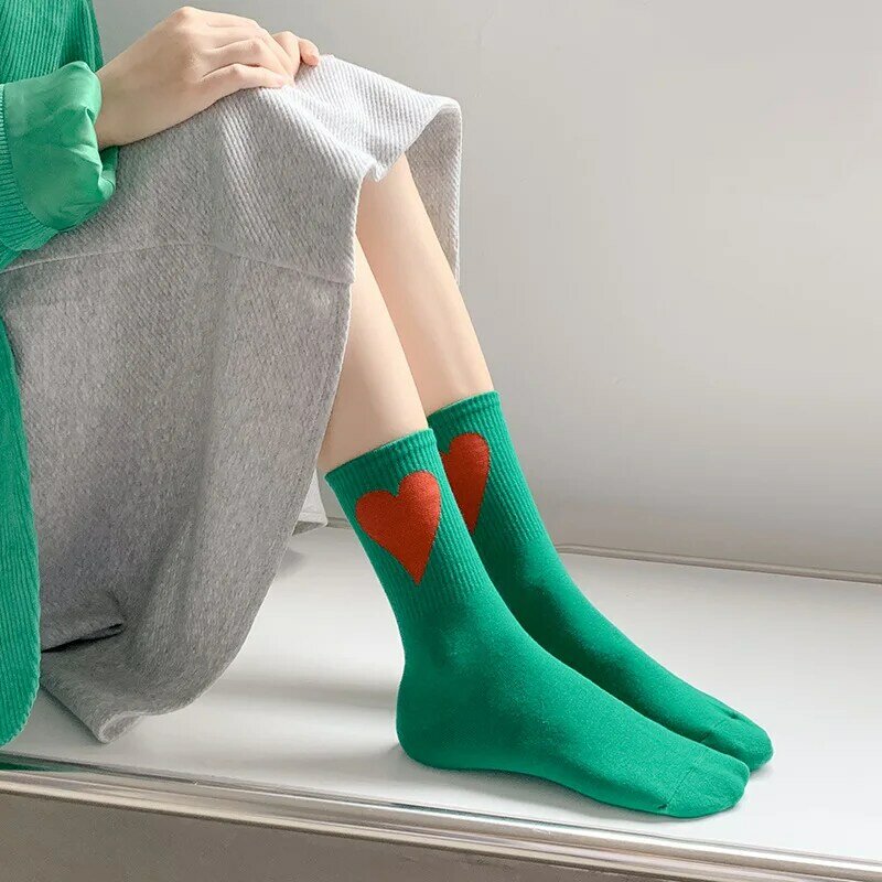 Chaussettes drôles en coton pour hommes et femmes, amour coréen, couples, automne, hiver, nouveau