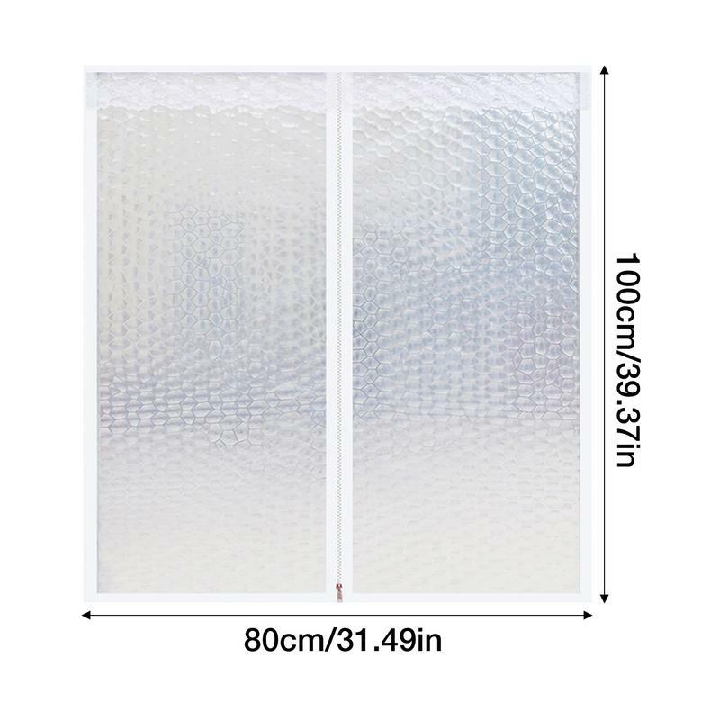 Kit de isolamento janela auto-adesivo, transparente Shrink, filme de isolamento, proteção térmica, isolamento à prova de vento, interior, zíper