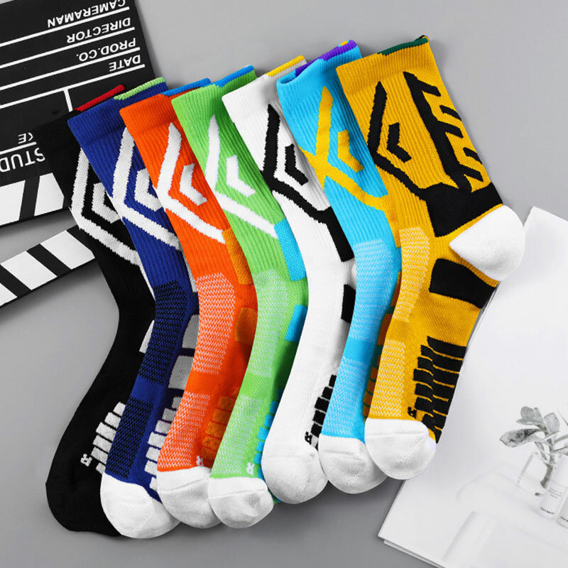 Elite Sport-calcetines de compresión para hombre, medias de deporte para ciclismo, baloncesto, correr, color negro, transpirables, largas, senderismo, amortiguación, profesionales