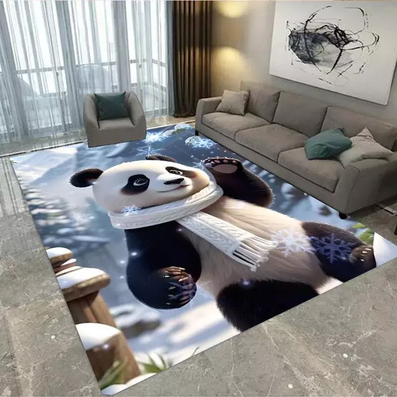 Милый коврик в виде панды для гостиной, спальни, домашний декор, коврик для дивана, коридора, украшение для кухни, нескользящий коврик, подарок на день рождения