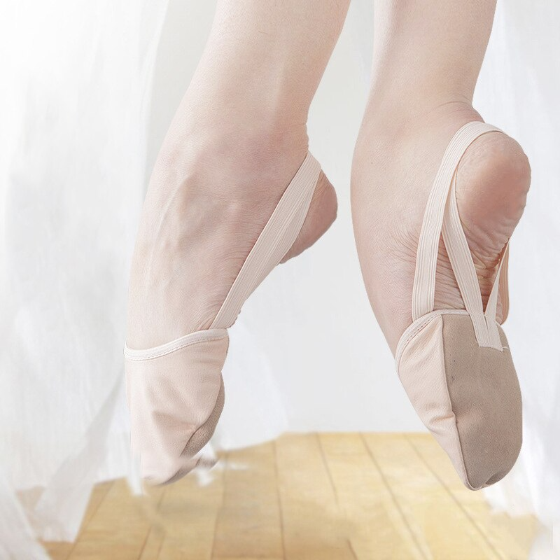 Dança moderna equilíbrio macio inferior sapatos de dança meia comprimento sapatos de ginástica rítmica meias macias ballroom art gym ballet sapatos