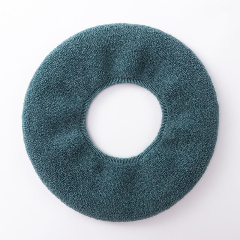 1Pcs Winter Warm Toilet Seat Cover Closestool Mat Washable Bathroom Accessories Knitting Pure Color Soft O-shape Pad Bidet Cover